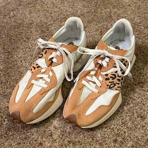 New Balance 327 Trainers Tan/Leopard Women's Size 9